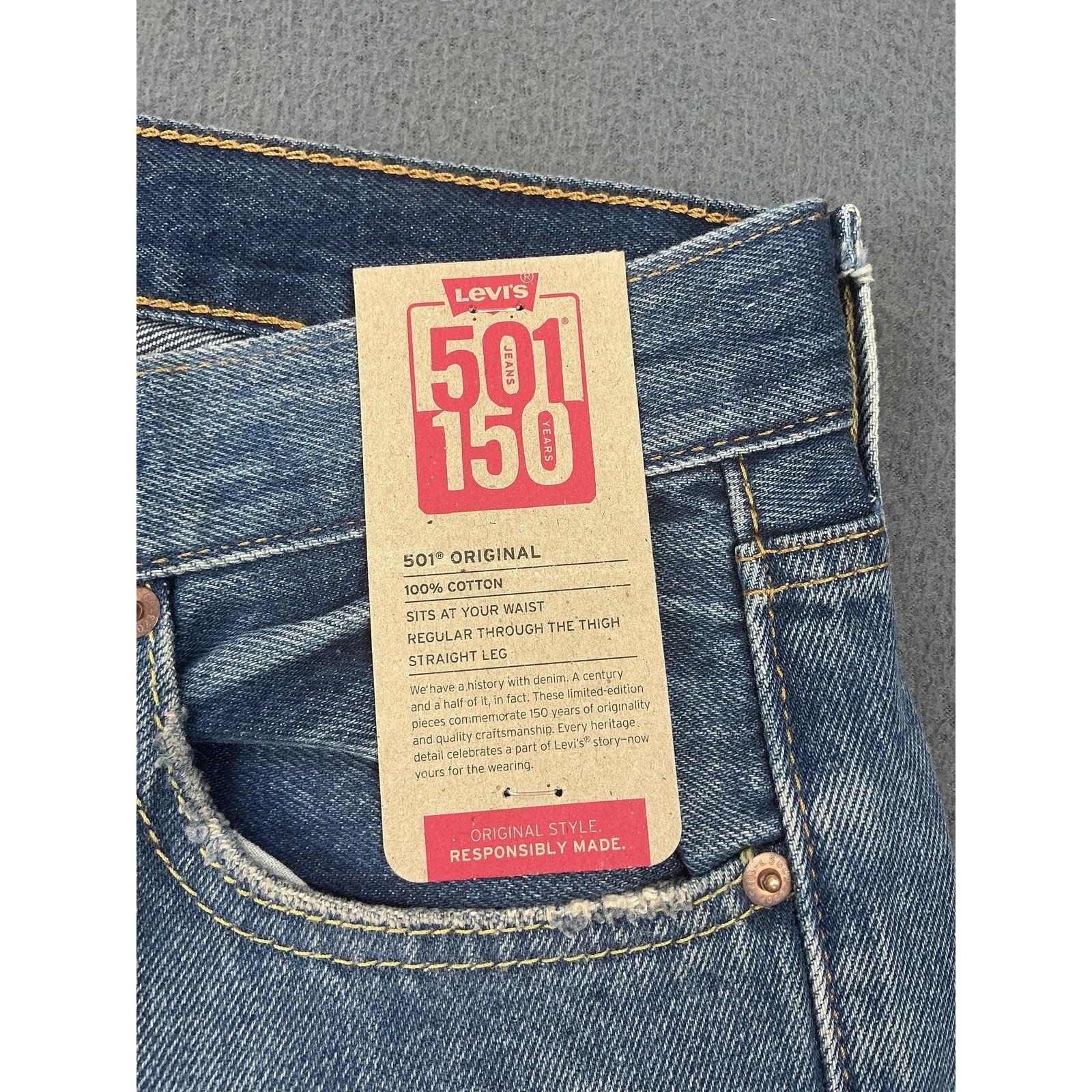Levis 501 Jeans Mens 30x32 Medium Wash Blue Straight Regular Fit Denim